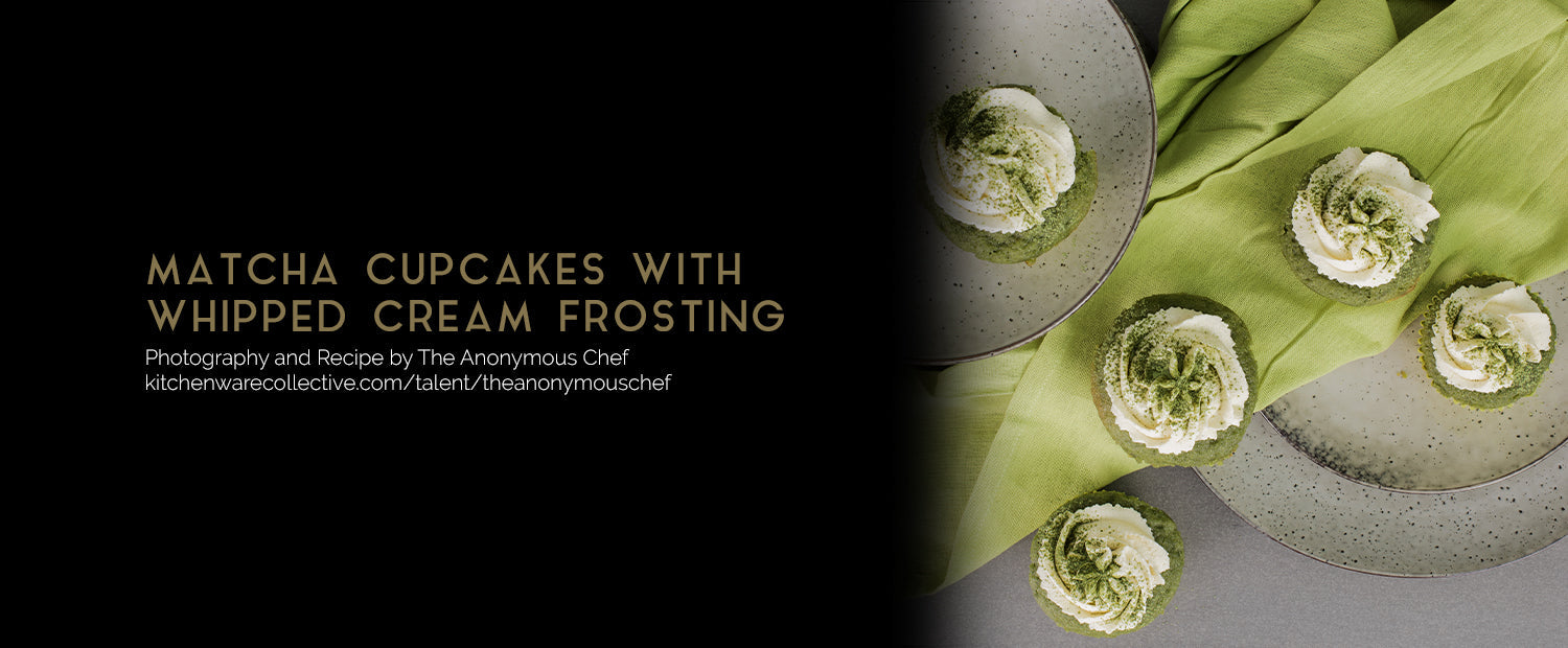 Matcha Cupcakes with Whipped Cream Frosting