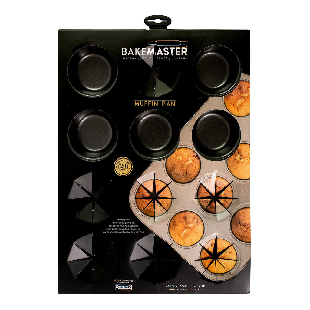 12 Cup Muffin/Cupcake Pan, 35 x 27cm/7 x 2.5cm - Non-stick
