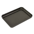 Loose Base Fluted Rectangular Flan/Quiche Pan, 31 x 21 x 3.5cm - Non-stick