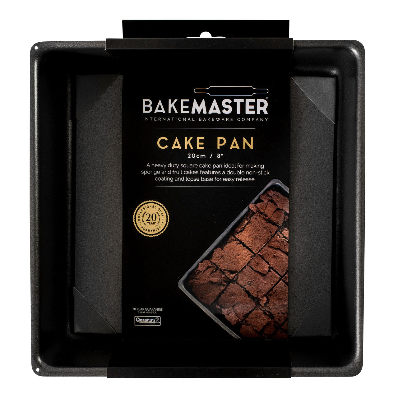 Loose Base Sq Deep Cake Pan, 20 x 20 x 7cm - Non-stick