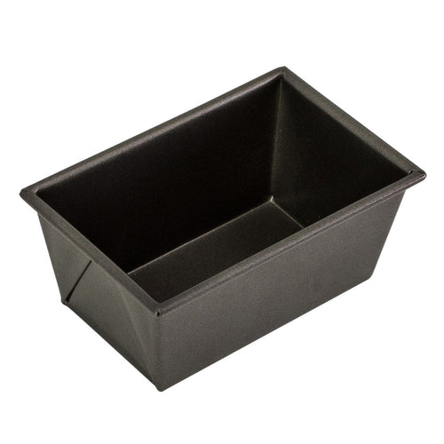 Non-stick loaf pan, 15 x 9 x 7 cm, box-sided dark gray metal