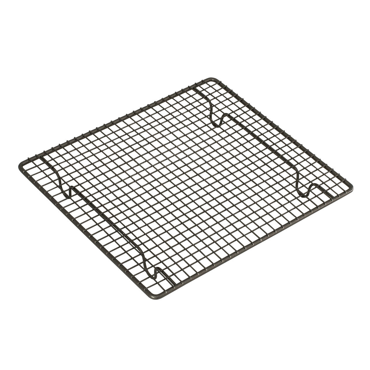 Black cooling rack on a white background