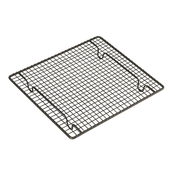 Black cooling rack on a white background