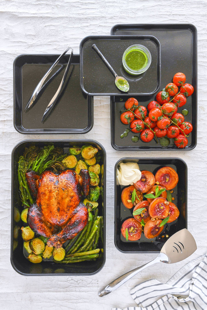 Professional Vitreous Enamel Square Baking Pan, 24 x 24 x 5cm - Non-stick