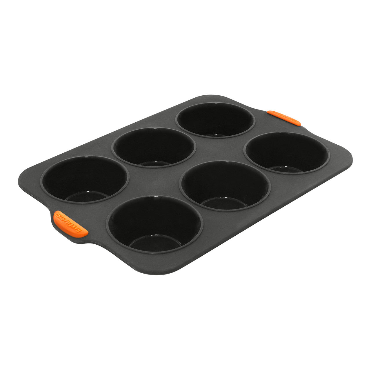 Silicone 6 Cup Large Muffin Pan, 35.5 x 24.5cm (9 x 4.5cm) - Grey