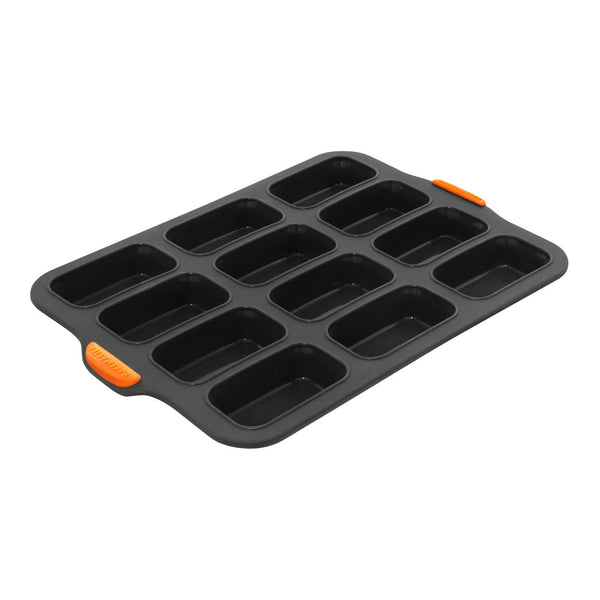 Silicone 12 Cup Mini Loaf Pan, 35.5 x 24.5cm (9 x 5 x 2.5cm) - Grey