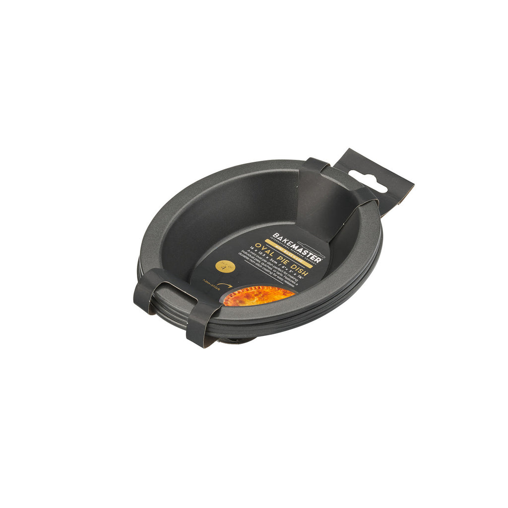 Oval Pie Dish Set of 4, 16 x 12.5 x 3cm - Non-stick