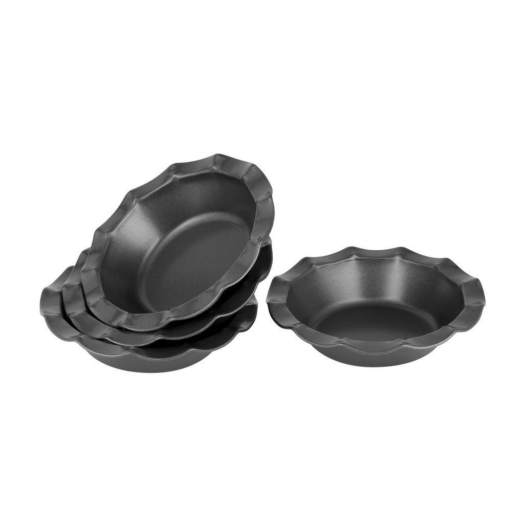 Fluted Pie Dish Set of 4, 13 x 3cm - Non-stick