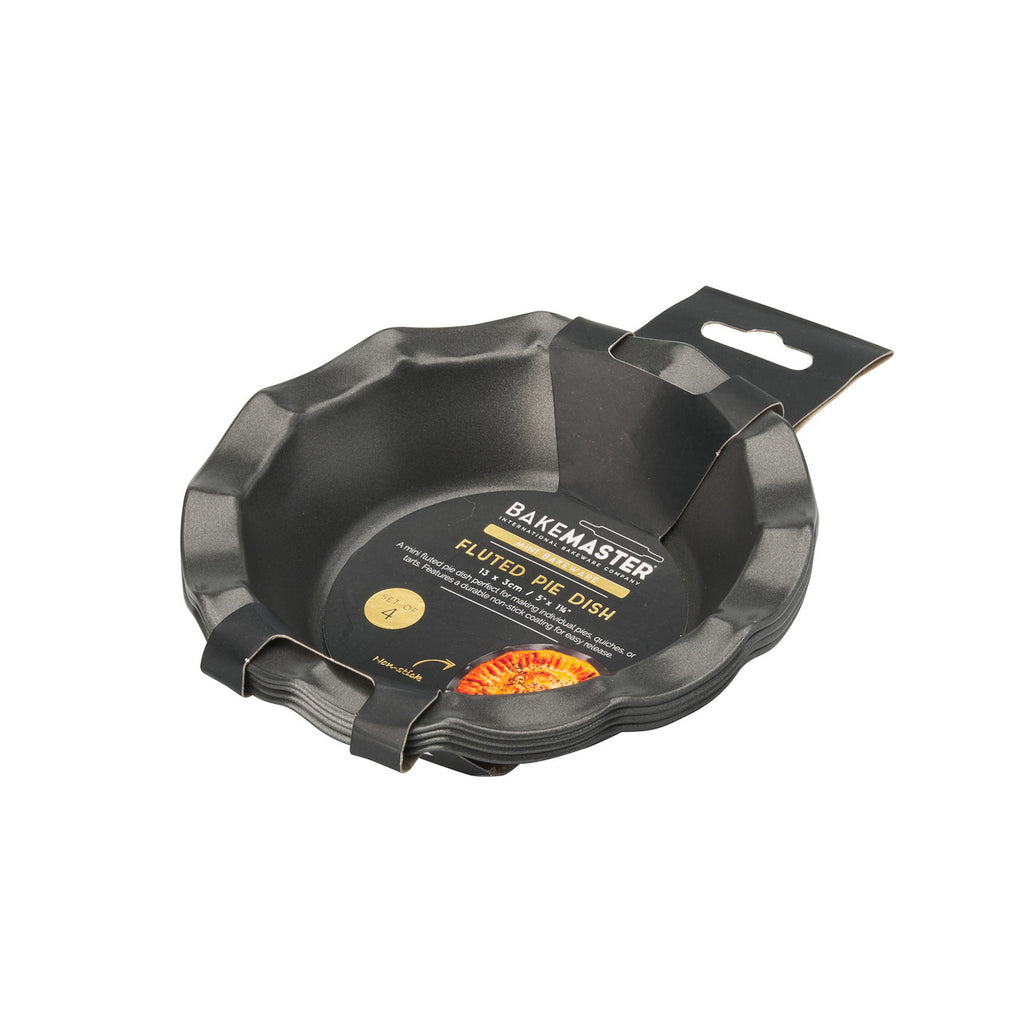 Fluted Pie Dish Set of 4, 13 x 3cm - Non-stick