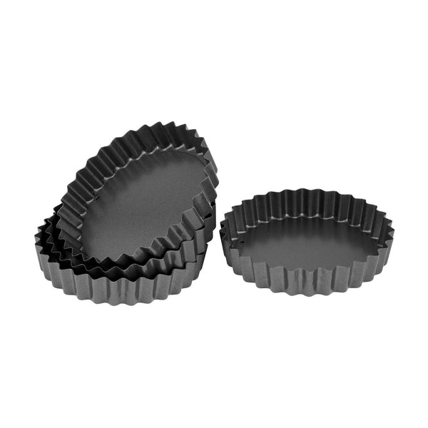 Loose Base Quiche Pan Set of 4, 12 x 2cm - Non-stick
