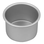 Silver anodised round cake pan, small size with smooth cylindrical sides