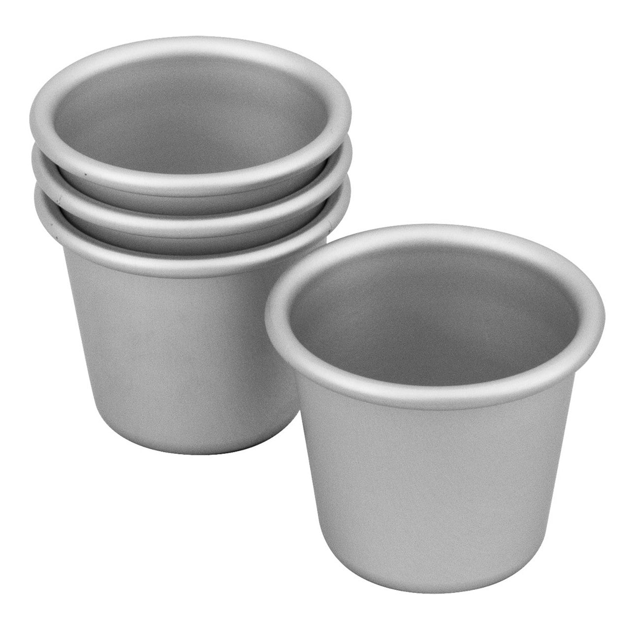 Silver Anodised  Set of 4 Dariole Pan, 6 x 5.5cm