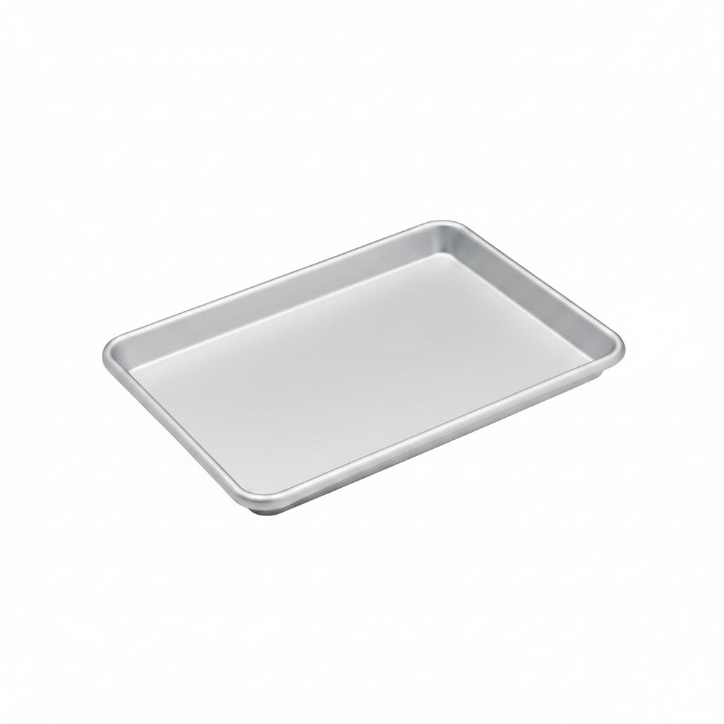 Silver anodised baking tray with raised edges, rectangular 33 x 24 cm